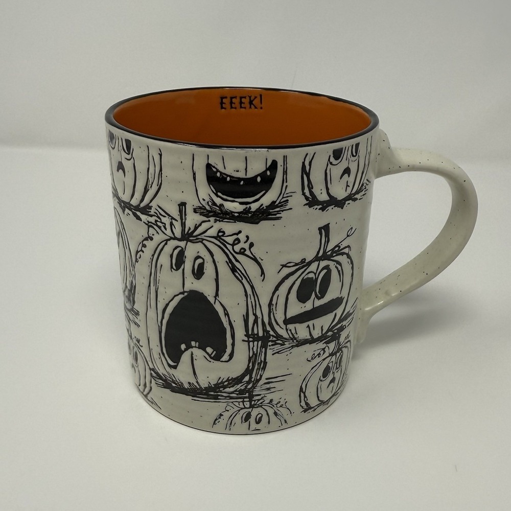 ELI + ANA EEEK! Halloween Pumpkins Jack O' Lanterns Ceramic Coffee Mug